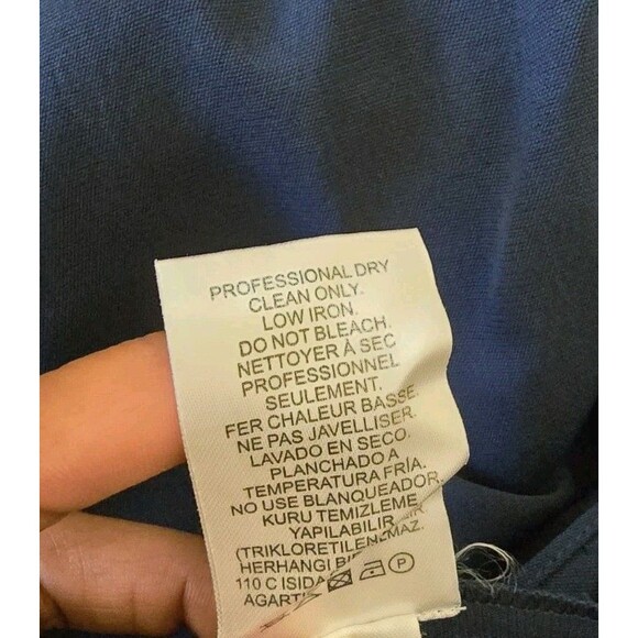 Tibi Twill V-Neck Draped Dress Navy Blue Wrap Asymmetrical Slit Size 8 - Picture 8 of 10